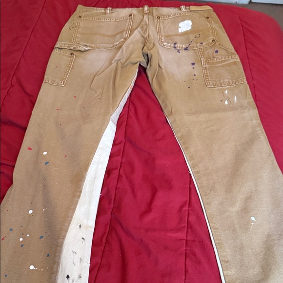 MNML Artistic Tan Pants with Paint Splatter - Picture 6 of 9